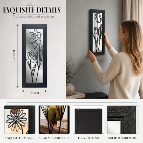 ZEXUIRU 4 Set Rustic Wall Mirrors - Image 4