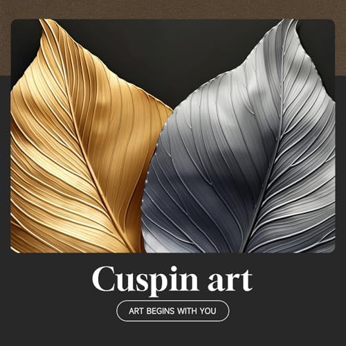 Framed Modern Gold and Silver Elegant Luxury Wall Art Decor, 24x24 In - Image 7