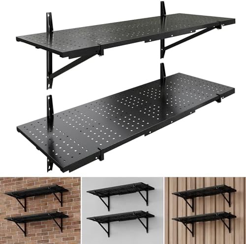 FLEXIMOUNTS 2-Pack 1x3ft Wall Mounted Garage Shelving, 14x34-inch by FLEXIMOUNTS