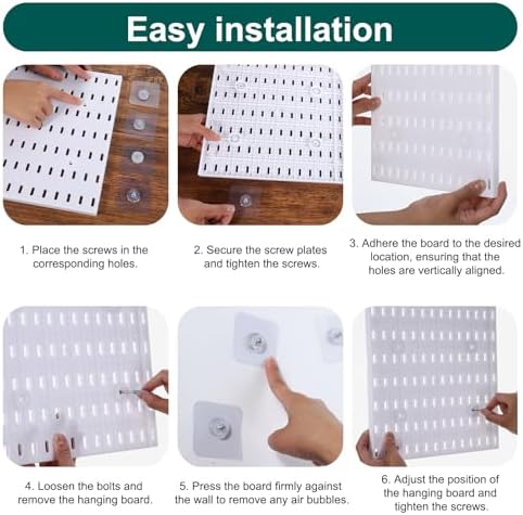 Wall Mount Peg Board Organizer 45pcs Kit, 4 Panels, Pegboard Wall Organizer - Image 3