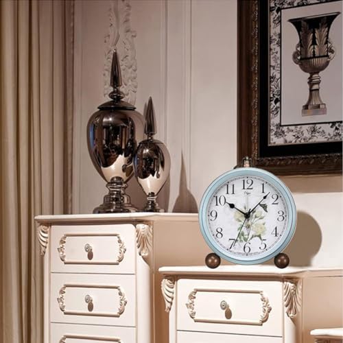 Maxspace 5.2in Desk Clock, Retro Silent Analog Clock Non-Ticking & Battery - Image 5