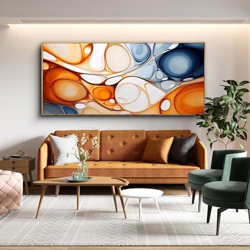 KLAKLA Orange and Blue Abstract Wall Art - Image 5