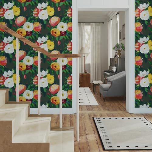 17.7" x 118" Boho Floral Peel and Stick Wallpaper Vintage Flower Contact Paper - Image 2