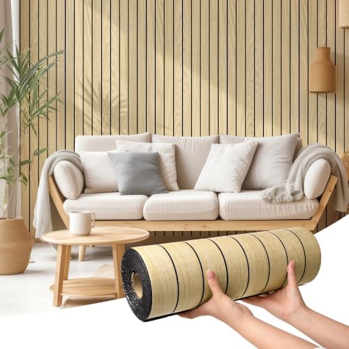 3D Peel and Stick Wood Slat Wall Panel by Aniboo