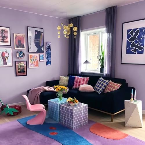 Yasinet Purple Wallpaper Solid Color Peel and Stick Wallpaper Purple Contact - Image 2