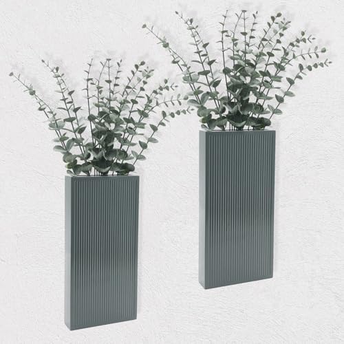 Wood Wall Planter Set of 2, Modern Wall Hanging Decor Pocket Planter - Image 3