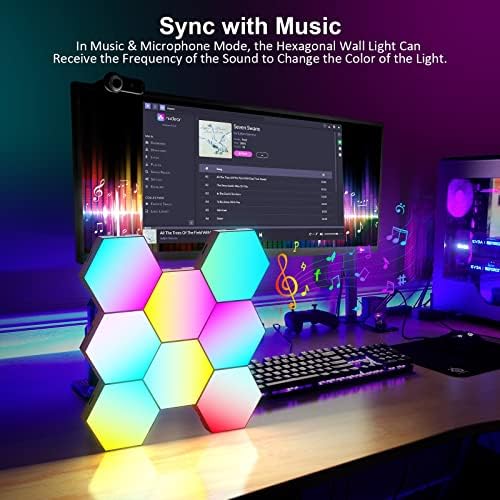 OJQ 8 Pack Hexagon Lights Wall RGB Panel Hexagonal Gaming Led Lights - Image 4