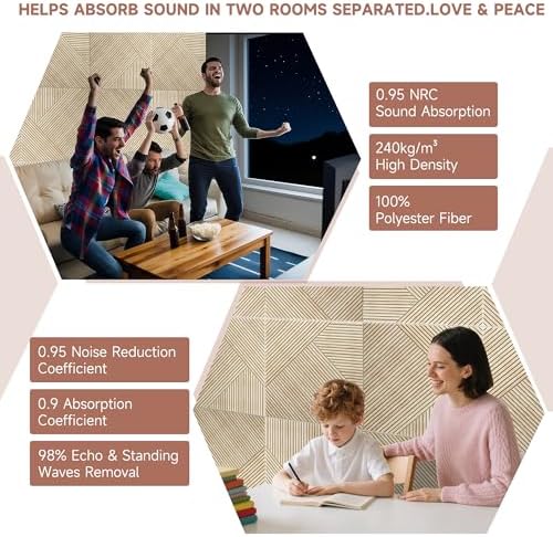 TO-TH Sound Absorbing Panels Self-Adhesive Acoustic Panel 6Pack, Rustic Oak - Image 7