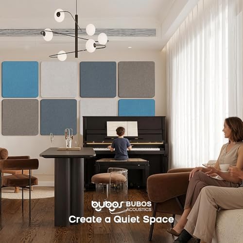 BUBOS 4-Pack Fabric Acoustic Panels 23.6"x23.6"x1", Decor Soundproof Panel - Image 6