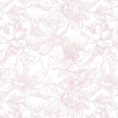Dimoon 362.2"x17.3" Peel and Stick Wallpaper Floral Contact Paper Boho White by DIYYOURMOON