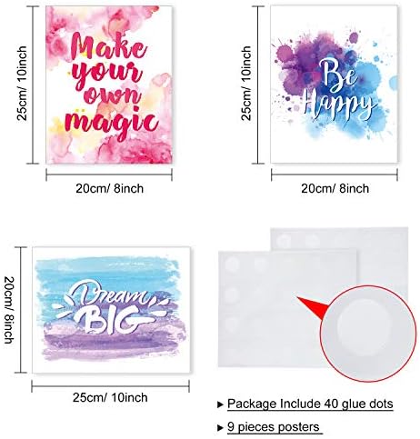 Outus Set of 9 Watercolor Inspirational Wall Art Prints - Image 2