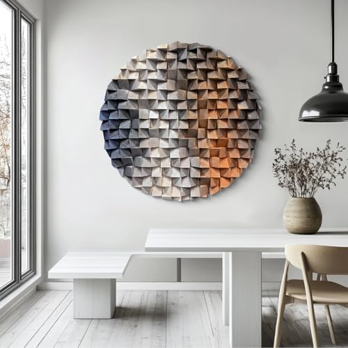 LIUZEYUE Circular Pine Wall Sculpture by Unknown