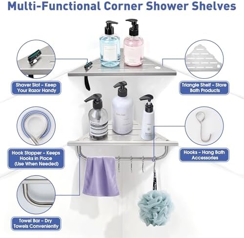 Shower Corner Shelf, Grout in Bathroom Shower Shelf - Image 5