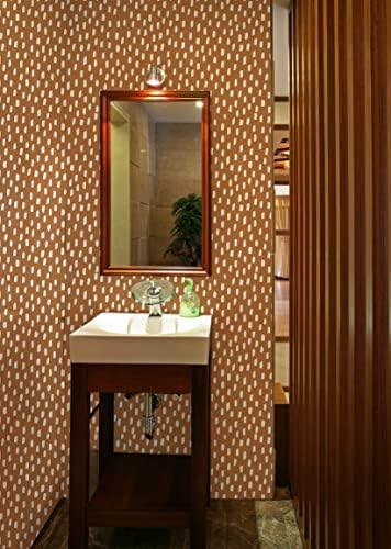 HAOKHOME Boho Peel and Stick Wallpaper Geometric Caramel Terracotta Modern - Image 5