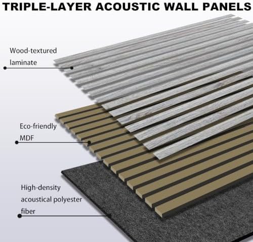 4 Pack Sound Absorbing Wood Slat Wall Panels, 47.2"x23.6" - Image 3