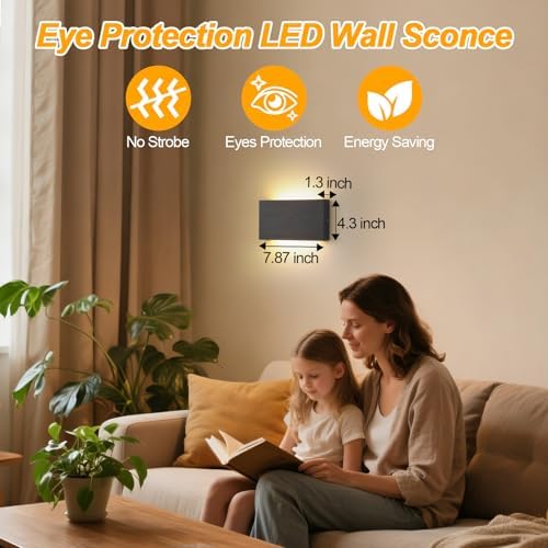 Modern Wood LED Linear Wall Sconce, Mini Up Down Wall Mount Light, UL Listed - Image 4