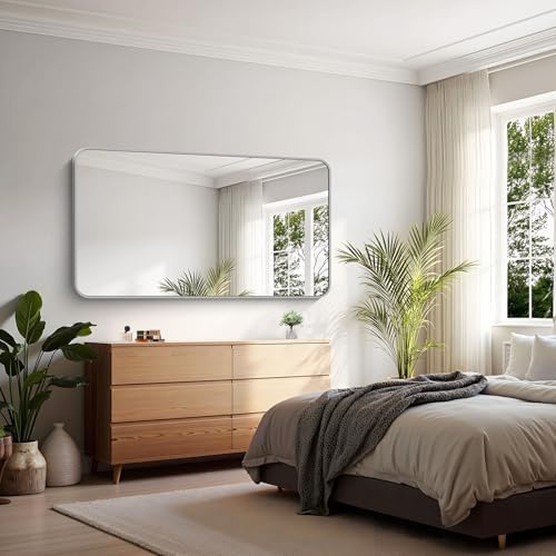 KOCUUY Silver Bathroom Mirror, 30x55 Inch Bathroom Mirror - Image 3