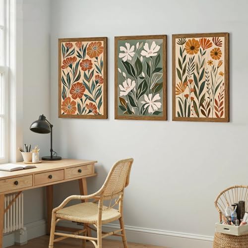 Urmoya 3 Pieces Boho Floral Decor Flower Market Wall Art, 20x30 Inch - Image 4
