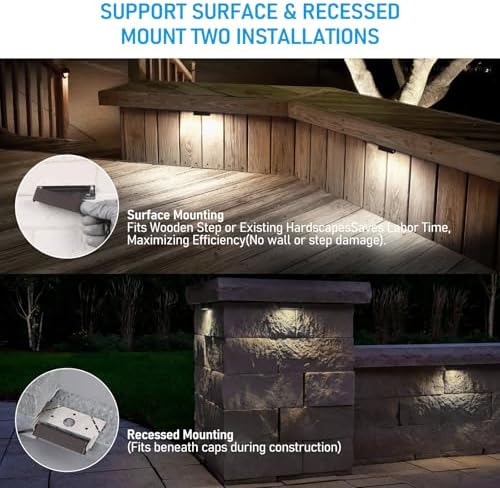 LEONLITE 8-Pack 4 Inch LED Hardscape Lighting, 5000K Daylight - Image 3