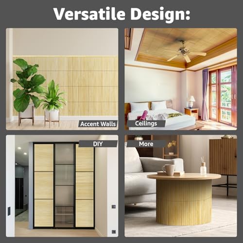 Art3d 12 x 96 in Pole Wrap Natural Bamboo Wall Panel - Image 4