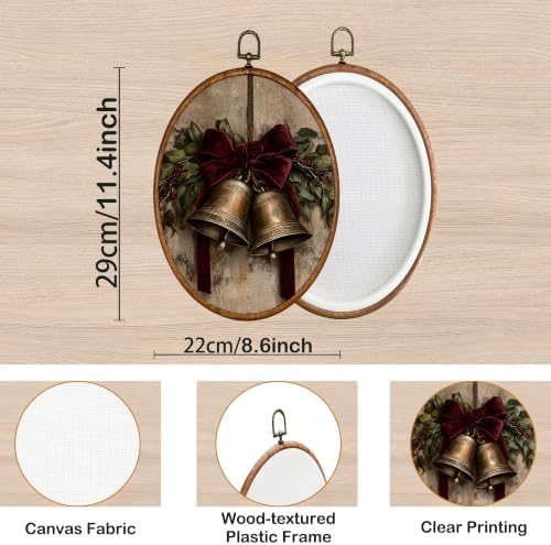 KSDUT Vintage Christmas Bells Oval Wall Art 8.6"x11.4" - Image 7