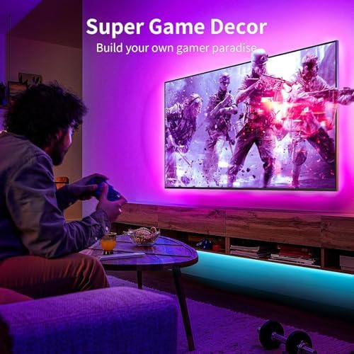 KSIPZE LED Lights for TV, 16.5ft TV led Backlight for 45-75 Inch TVs RGB TV - Image 4
