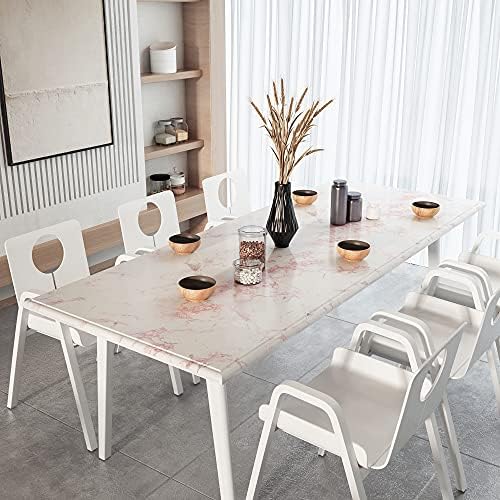 tiltil Glossy White/Pink Marble Contact Paper Granite Wallpaper 15.8"×197" - Image 4