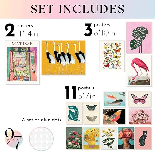97 Decor Eclectic Wall Art Prints, 11x14 Unframed - Image 2