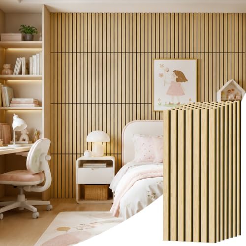 PIWA Acoustic Wood Slat Wall Panels, 10 Pack 23.6"x11.8" Oak by Piwa