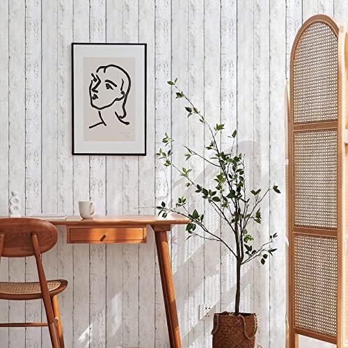 White Shiplap Contact Paper Peel and Stick Wood Wallpaper - Image 3