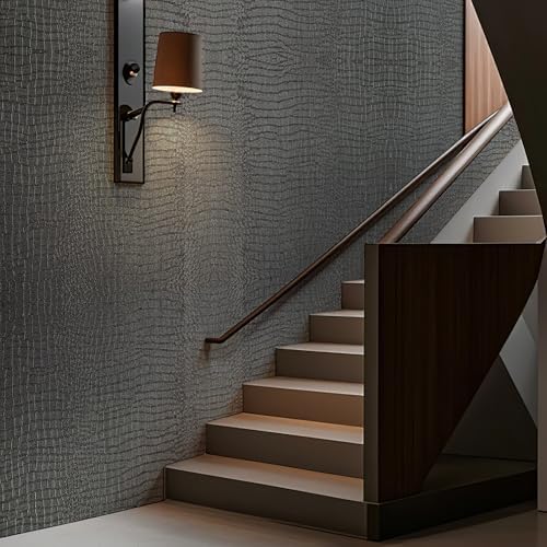 Simon&Siff 36"x120" Wide Black Crocodile Embossed Textured Contact Paper Peel - Image 3