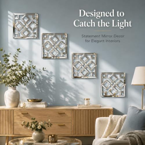 Square Decorative Wall Mirror 12 x 12 Inch, Modern Wall Mounted Accent Mirror - Image 6