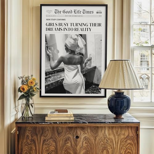Fashion Black And White Newspaper Wall Art 8x10in Black Framed Retro Cocktail - Image 6