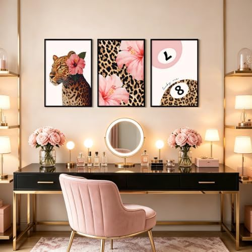 Pink Cheetah Wall Art Leopard Y2k Canvas Wall Decor Trendy Cheetah Poster - Image 4