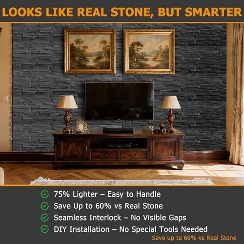 ROOMTEC 6-Packs Faux Stone Wall Covering Panels - Image 5