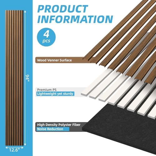Art3d 94 x 12.6 Inch Acoustic Lightweight Slat Wall Panel - Image 6