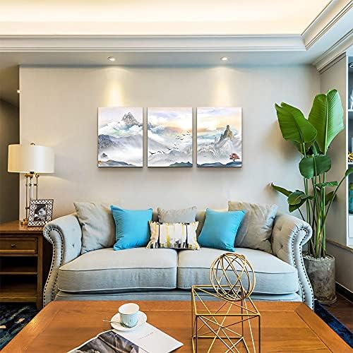 Mountain Landscape Abstract Painting Canvas Wall Art - Image 2