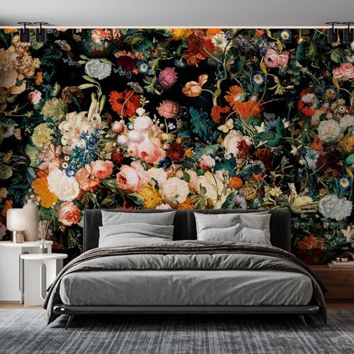 Zeeko Vintage Dark Floral Wall Murals Peel and Stick 177" W x 110" H - Image 5