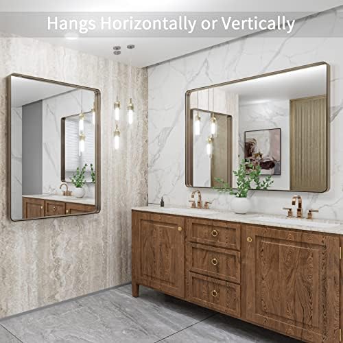 LOAAO 40"X32" Bronze Bathroom Mirror - Image 4