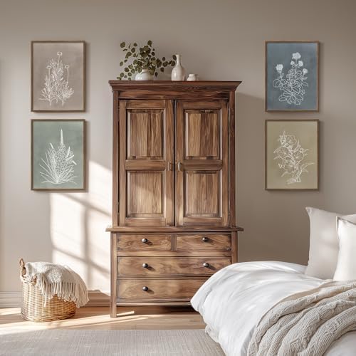 Framed Boho Neutral Botanical Wall Art - Image 4