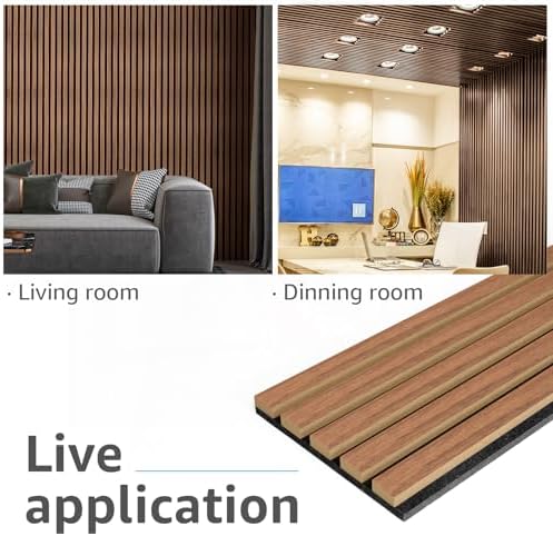 Art3d 4-Pack Fluted Acoustic Wood Slat Wall Panel, 107 x 8 Inch - Image 3