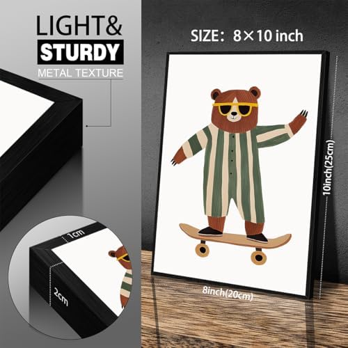 Cool Skateboarding Bear Wall Art Funny Cute Animal Canvas Poster 08x10 inch - Image 2