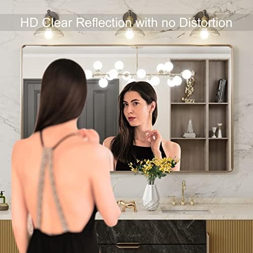 LOAAO 60"X36" Gold Bathroom Mirror - Image 2