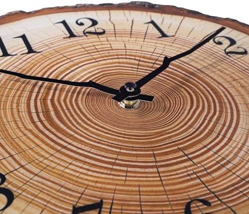 Rustic Wooden Wall Clock 12 Inch Battery Operated Wall Clocks - Image 6