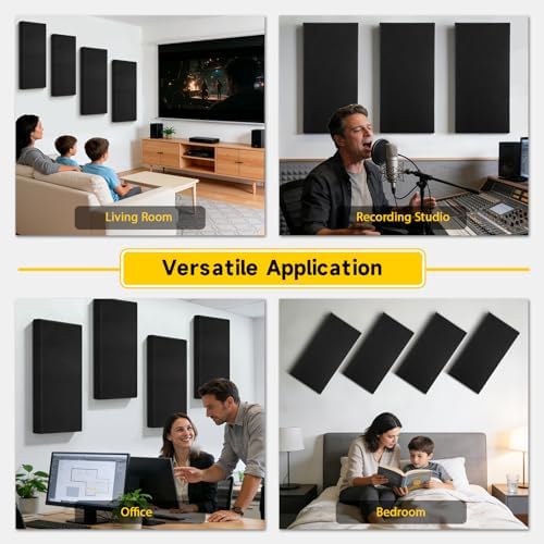 4 PCS 2" Thick Acoustic Panels, 23.6" x 11.8", Fiberglass Sound Absorbing Panels - Image 7