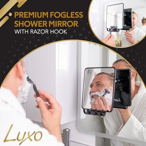 Luxo Shower Mirror Fogless for Shaving, Shower Shaving Mirror - Image 2