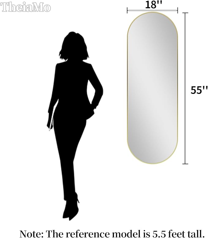 Oval Full Length Mirror, Ultra-Clear Explosion-Proof Dressing Mirror, Simple & - Image 2