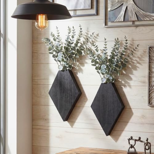 Chunful 2 Pcs Wooden Wall Planter Decor, 9.8 x 6.6 x 1.2 Inches by Chunful