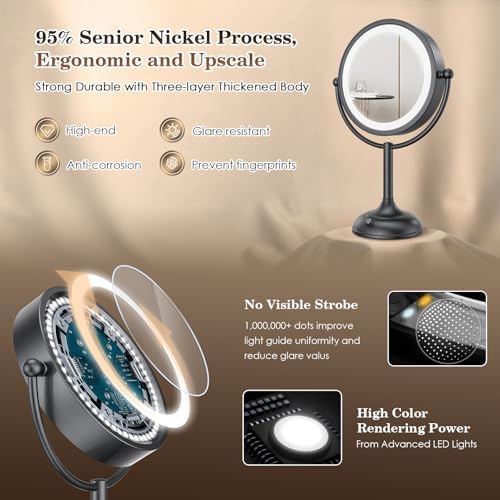 Professional 8.5" Large Lighted Makeup Mirror - Image 5