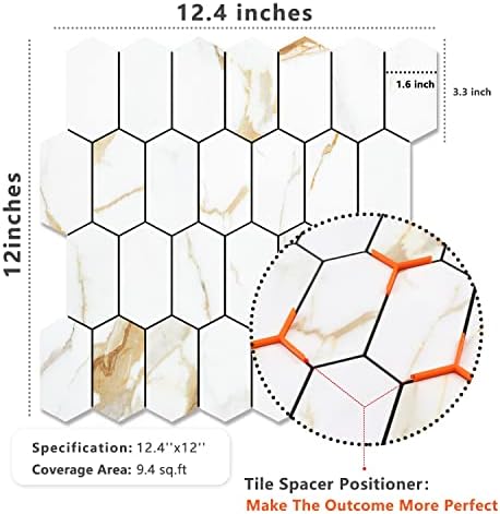 Vamos Tile Long Hexagon Peel and Stick Backsplash Tile - Image 5